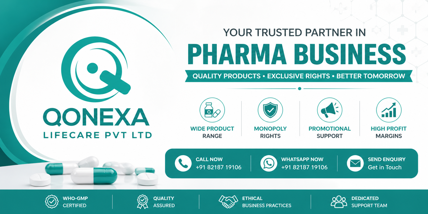 Monopoly Pharma Franchise in Panchkula – Qonexa Lifecare with Exclusive Monopoly Rights and WHO-GMP Certified Products
