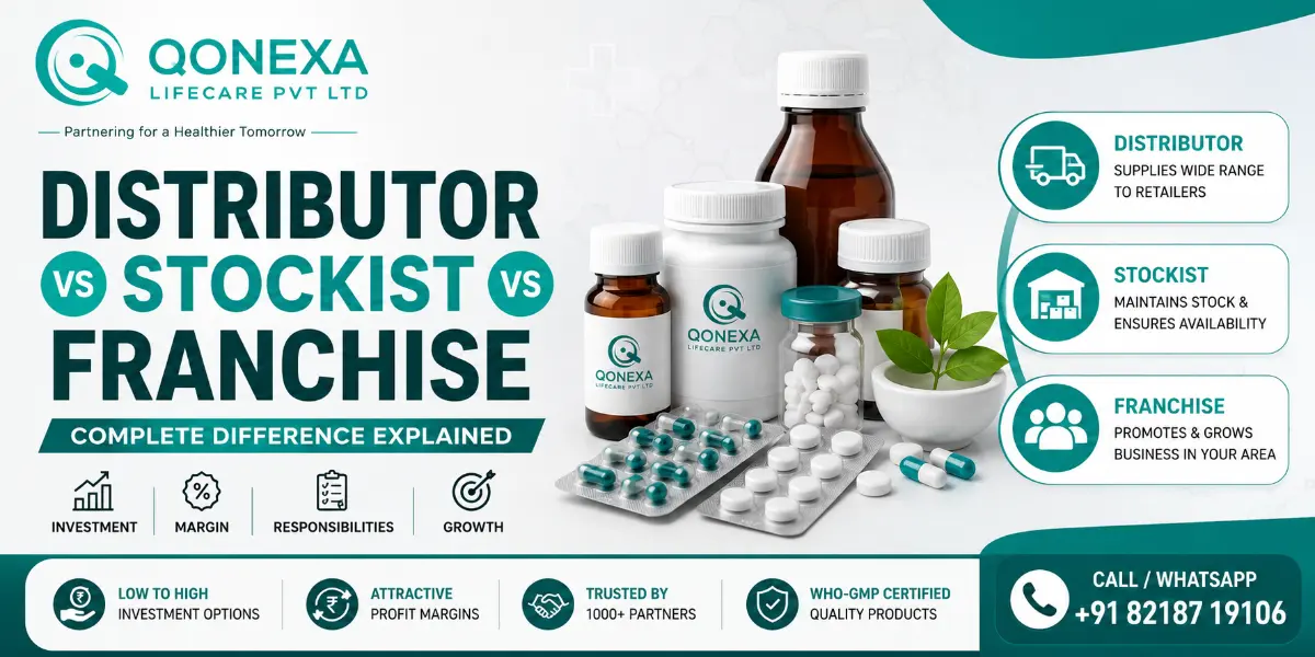 Pharma distributor vs stockist vs franchise complete difference explained