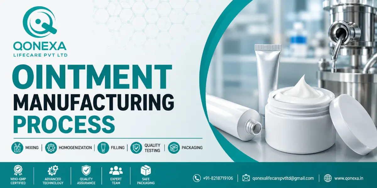 Ointment manufacturing process in pharmaceutical industry from mixing to packaging