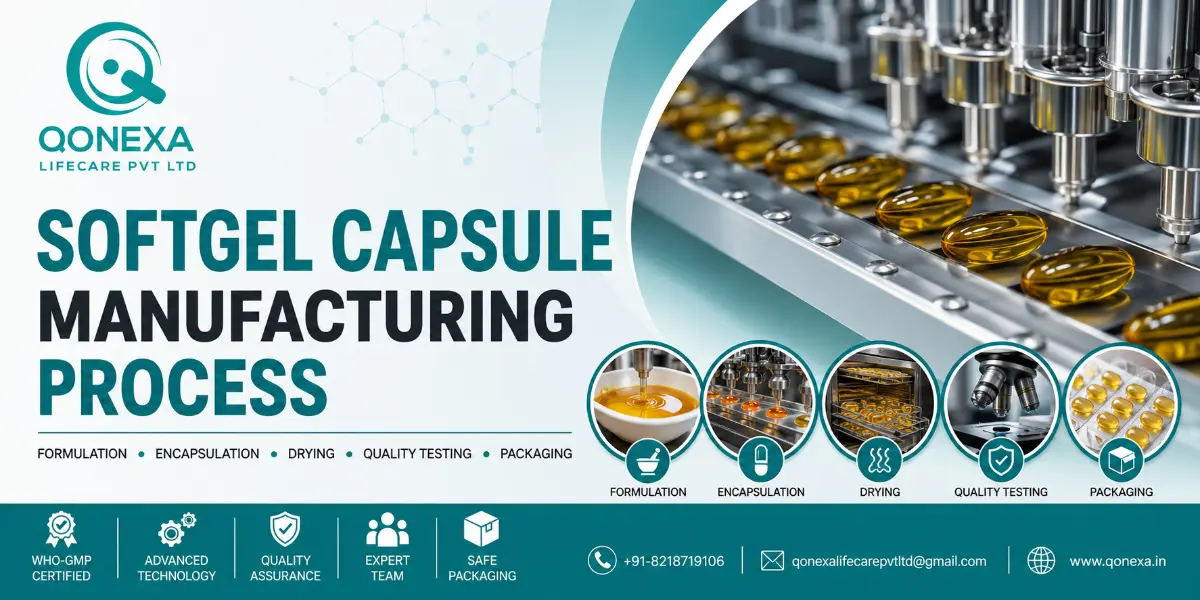 Softgel capsule manufacturing process in pharmaceutical industry