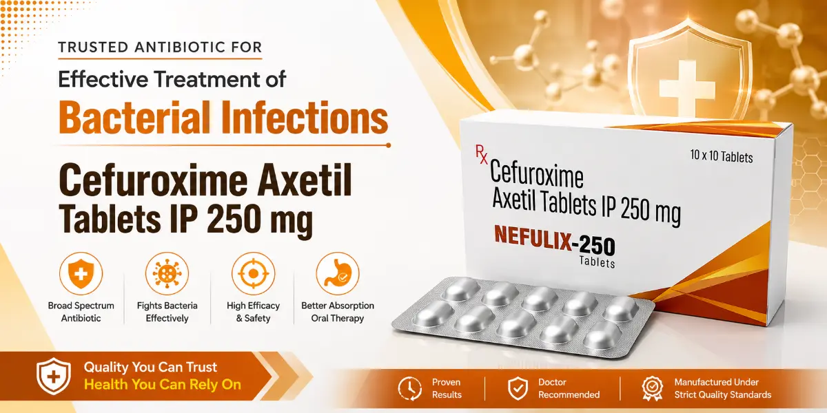 Cefuroxime Axetil Tablets IP 250 mg NEFULIX-250 manufactured by Qonexa Lifecare Pvt. Ltd.